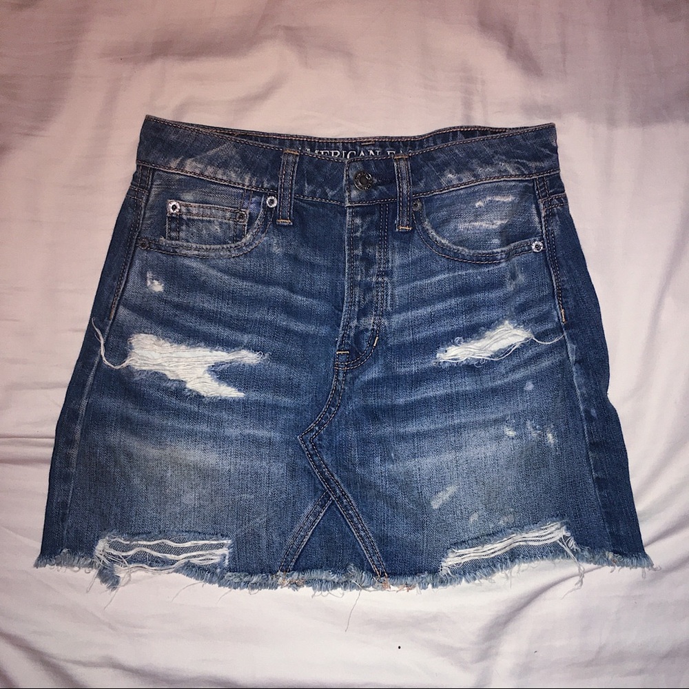 Denim highwaisted mini skirt